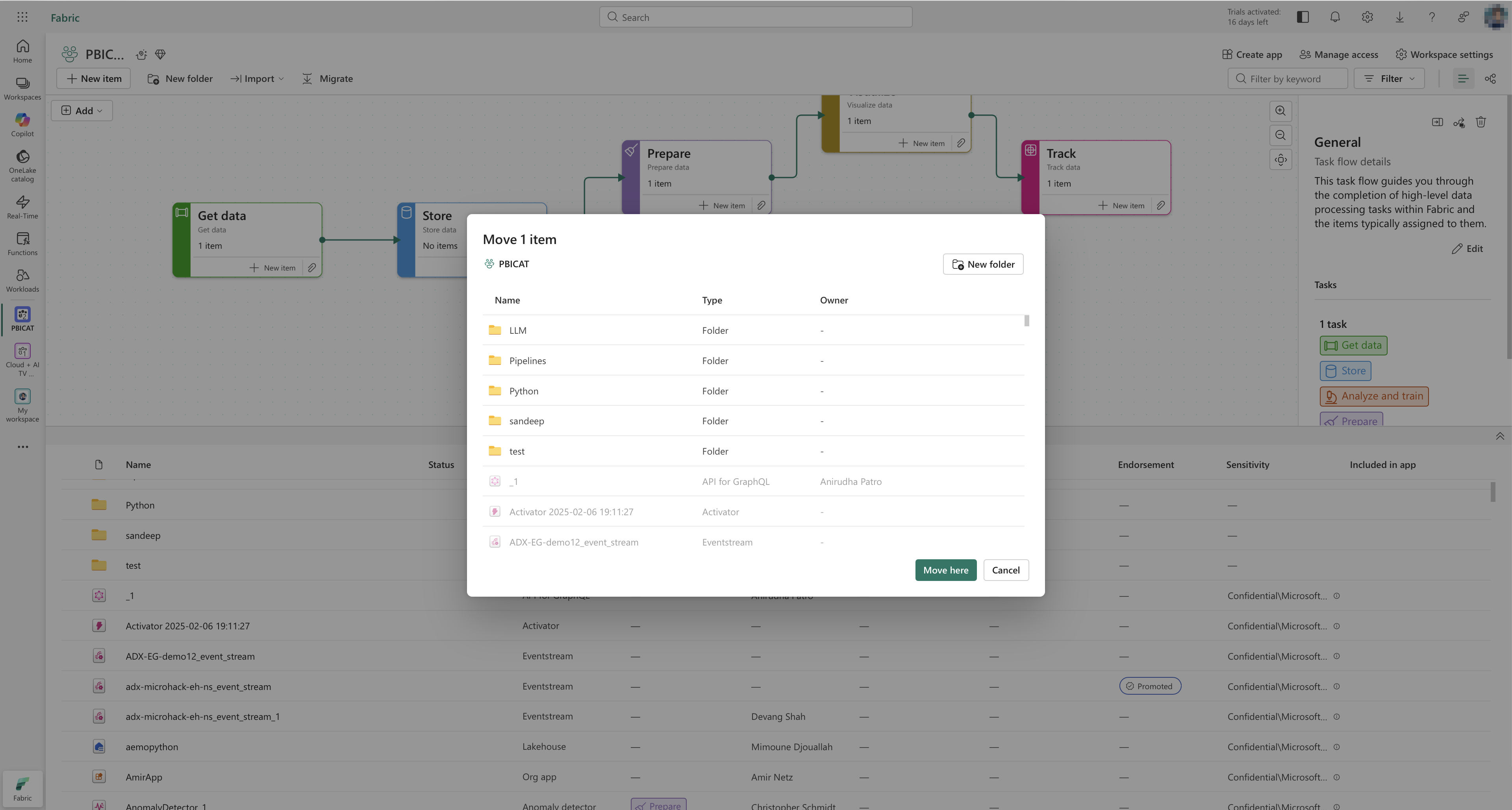 Move a single item via file explorer