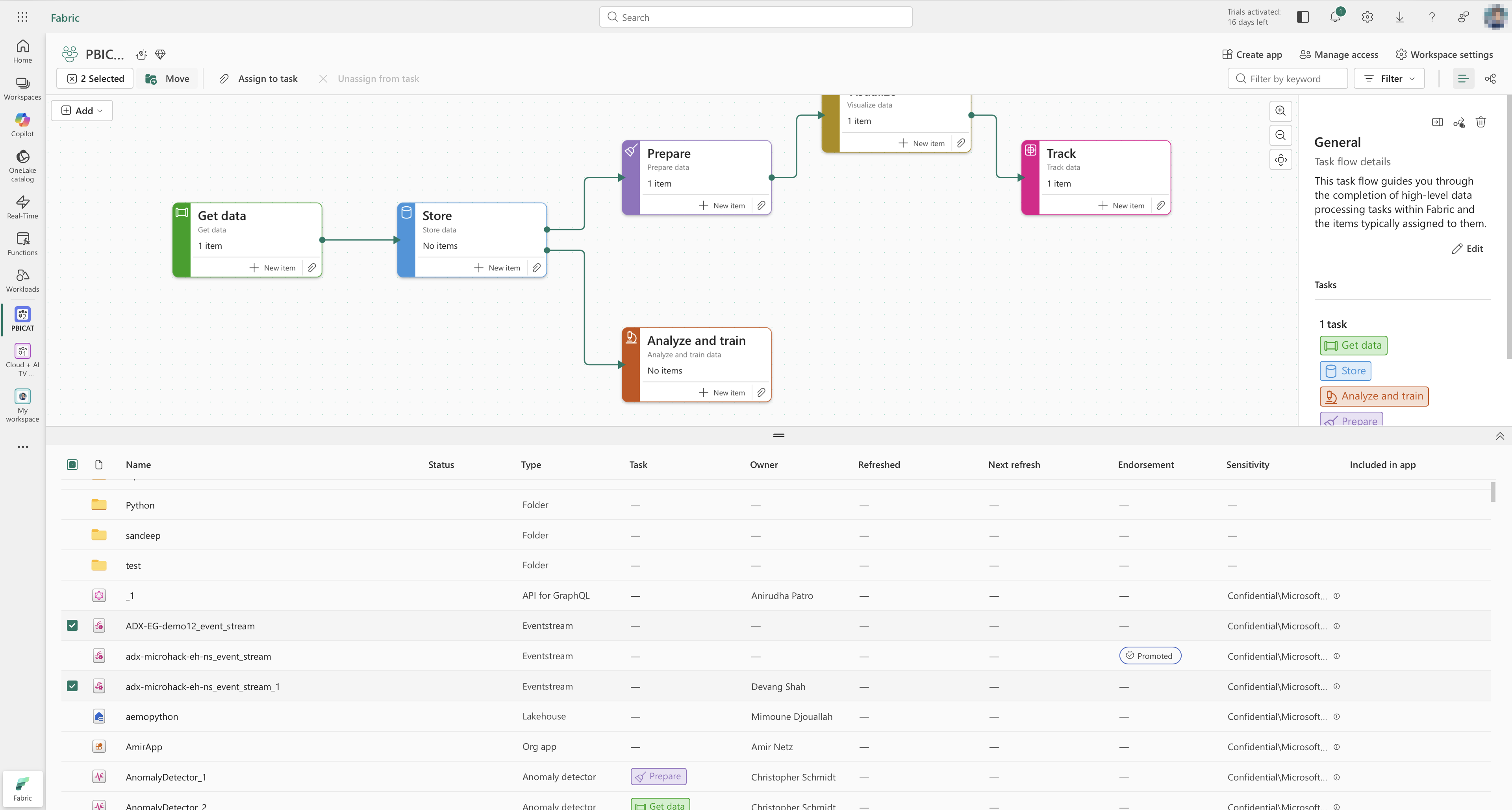 Multi-select in workspace before moving items